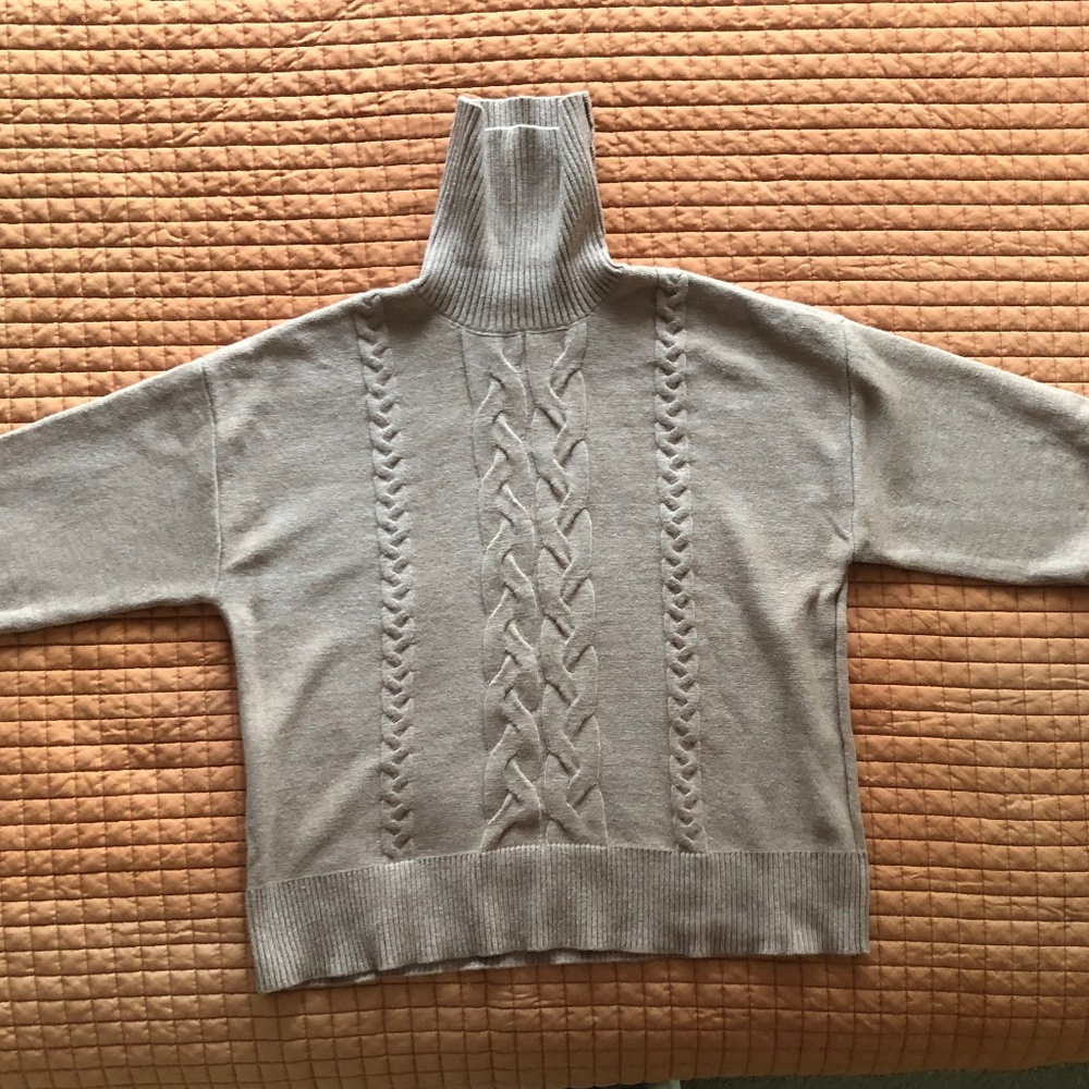 Saks Fifth Avenue XL Relaxed Drop Sweater Camel NWT | Luxury Knit